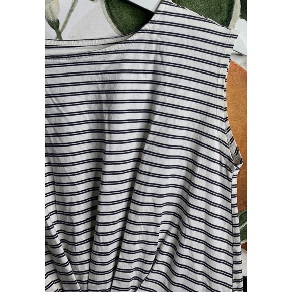 Tea Collection Girls Size 16 Striped Black & Cream Pleated Front Dress - Picture 3 of 5